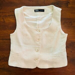 Zara Square Neck Tweed Vest